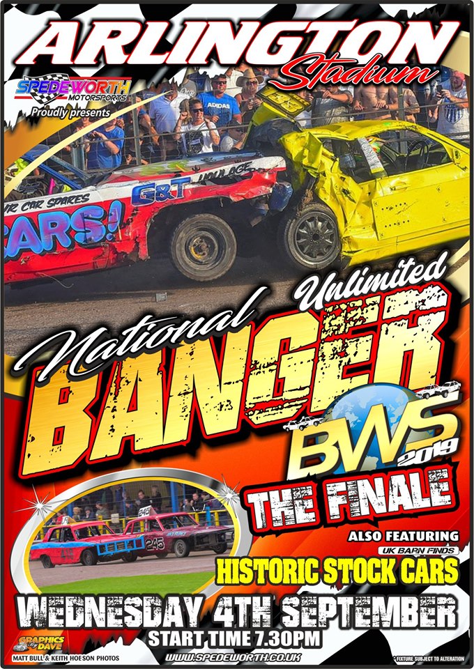 Arlington 4th September 2019 Banger World Series Finale