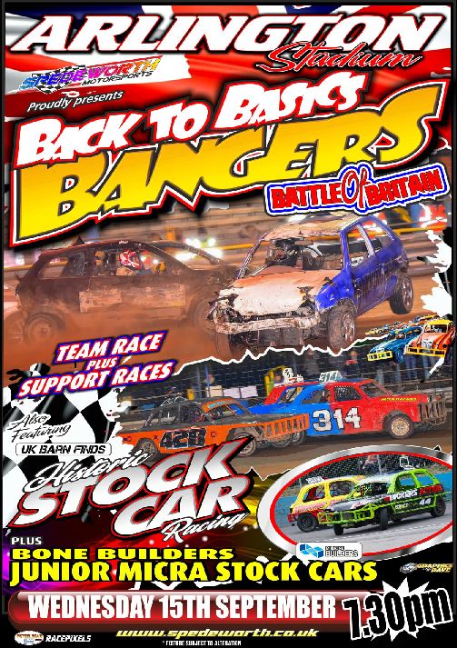 Arlington 15th September 2021 Bangers Battle of Britain Teams