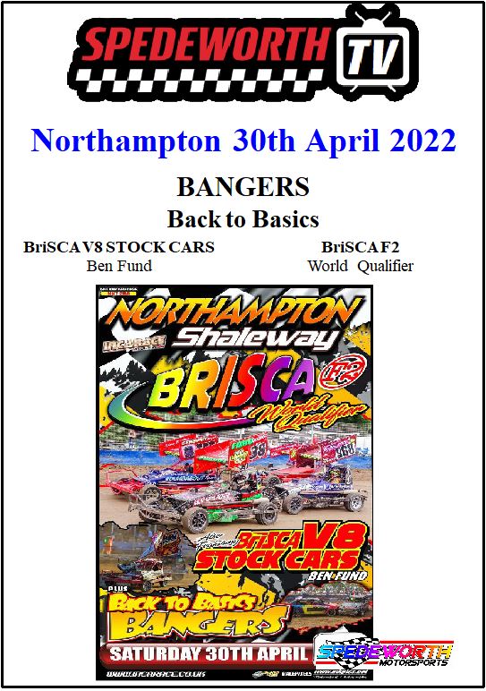 Northampton 30th April 2022 BriSCA F2 Stocks