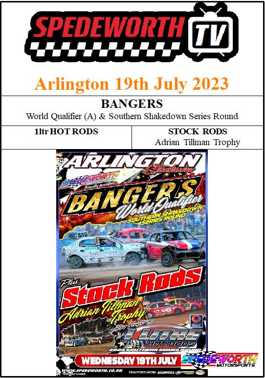 Arlington 19th July 2023 Bangers and Stock Rods