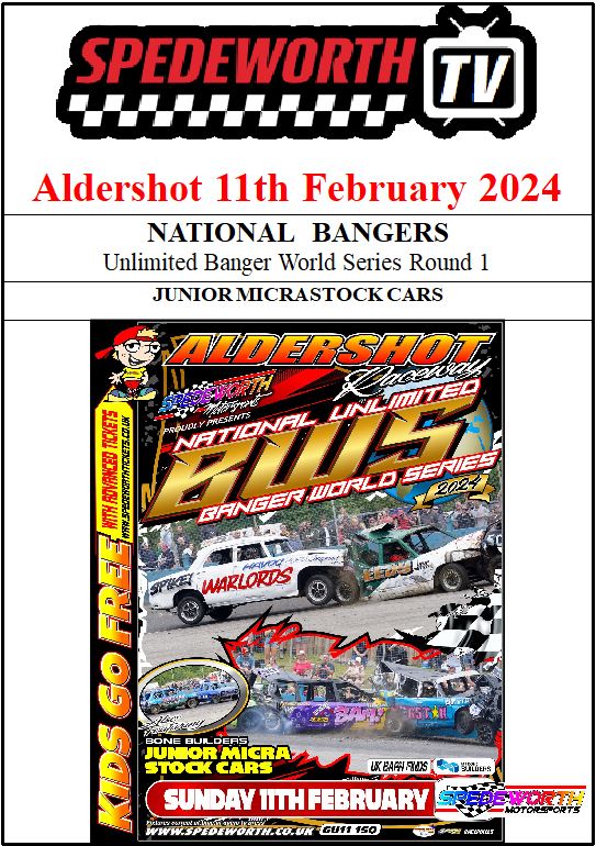 Aldershot 11th February 2024 Unlimited Banger World Series