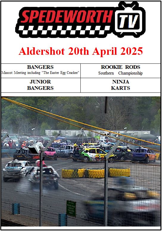 Aldershot 20th April 2025 Bangers-Rookie Rods-Ninja Karts