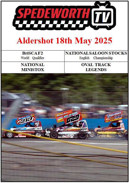 Aldershot 18th May 2025 BriSCA F2-National Saloon Stocks