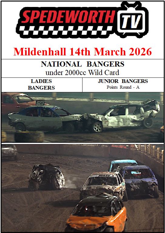 Mildenhall 14th March 2026 National Bangers Under 2lt