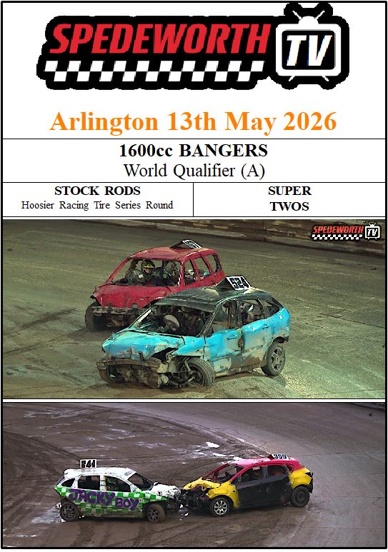 Arlington 13th May 2026 Stock Rods 1600 Bangers