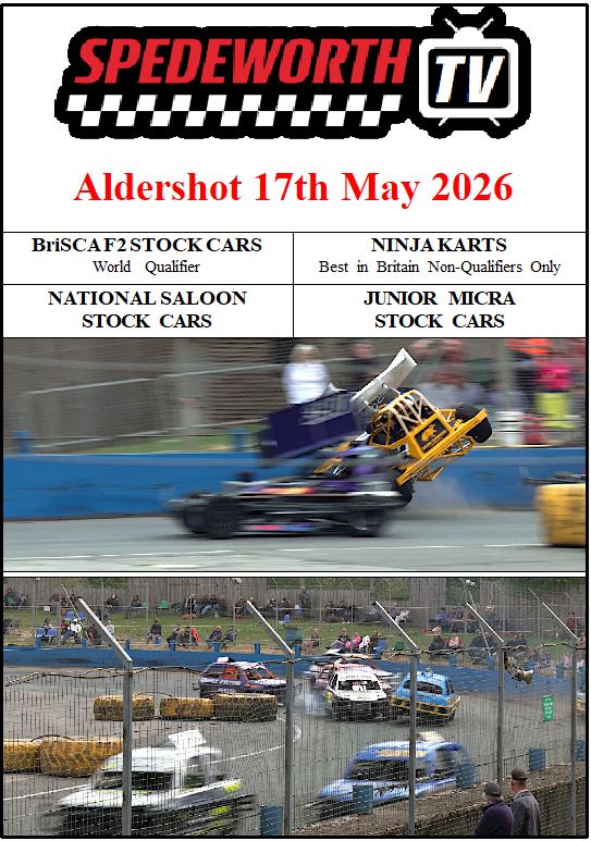 Aldershot 17th May 2026 BriSCA F2 National Saloons