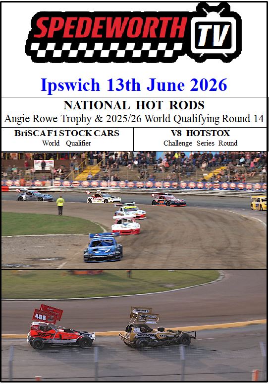 Ipswich 13th June 2026 BriSCA F1 National Hot Rods