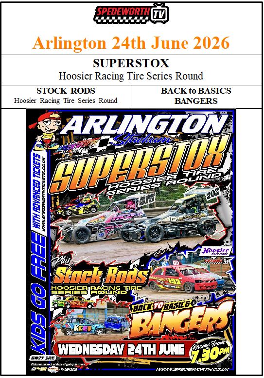 Arlington 24th June 2026 B2B Bangers Stock Rods Superstox