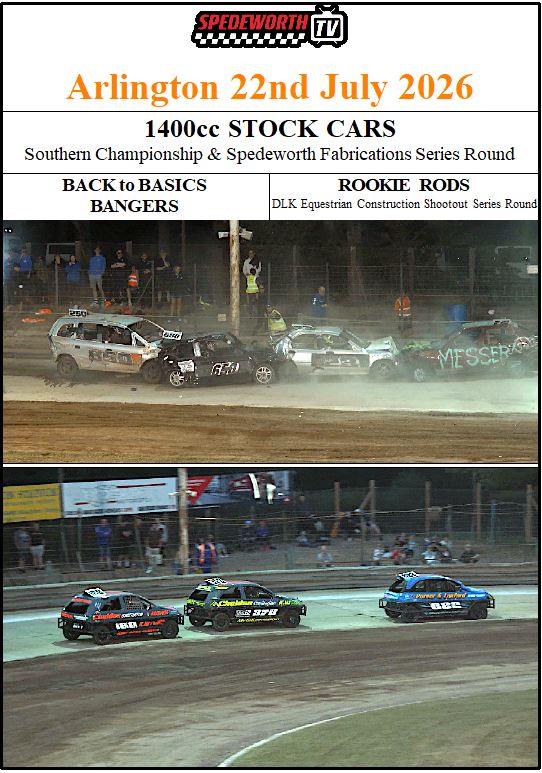 Arlington 22nd July 2026 B2B Bangers 1400cc Stock Cars Arlington 22nd July 2026 B2B Bangers 1400cc Stock Cars