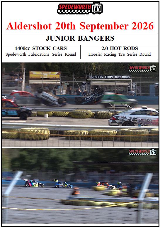 Aldershot 20th September 2026 1400 Stock Cars 2.0 Hot Rods